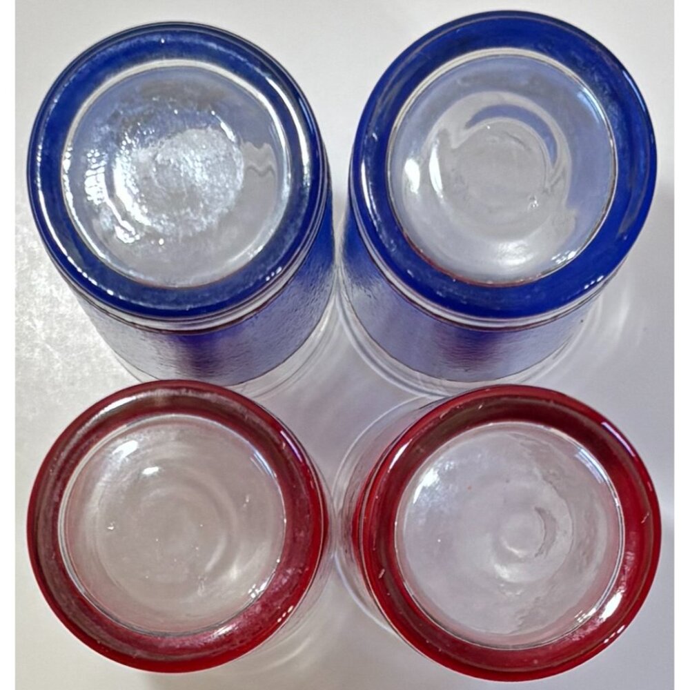 4 Vintage Patriotic Golden Eagle Collins Collectible Glasses Red Blue Americana - Picture 6 of 6